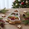 Home Styling Collection Porceliano užkandžių rinkinys 4 dalių - Kalėdų medžio formos indai