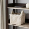 Storage Solutions Stačiakampis krepšelis su rankena, dirbtinis pliušinis kailis, smėlio spalvos, 38 x 26 x 24 cm