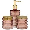 Bathroom Solutions PIECES HUM vonios kambario rinkinys, stiklinis dozatorius, puodelis, indelis, 3 dalys