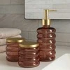 Bathroom Solutions PIECES HUM vonios kambario rinkinys, stiklinis dozatorius, puodelis, indelis, 3 dalys