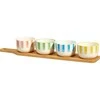 Excellent Houseware Bamboo FIKA užkandžių dubenėlių rinkinys, 4 x 125 ml, bambukinis padėklas su rankena