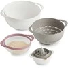 Zeller Daugiafunkcinis virtuvės komplektas, 5 vnt., balta / pilka / uoginė 12x7, 15x7,5, 18,5x8, 22x12, 26x12,5 cm