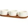 Secret De Gourmet Bamboo Porcelianinių mirkymo indelių rinkinys APERIO, 3 x 200 ml, bambukinis padėklas