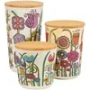 Wenko Set of 3 storage containers with bamboo lid GARDEN