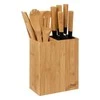 5five Simply Smart Bamboo Virtuvės aksesuarų rinkinys bambukiniame bloke: 6 peiliai ir 5 indai