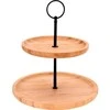 Excellent Houseware Bamboo Serviravimo Lėkštė 2 Aukštų 24 cm