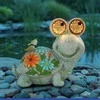 Maximex Solar garden figurine, turtle with glowing LED eyes, 17 x 20 cm