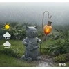 Maximex Saulės energija varomas žibintas-katė su šviečiančiu LED balionu, 26,5 x 16 cm