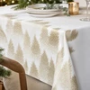 Fééric Lights and Christmas Holiday tablecloth with auksinis Christmas trees, polyester, 140 x 240 cm