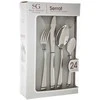Secret De Gourmet Steel Virtuviniai stalo įrankiai, rinkinys iš 24 elementų iš nerūdijančio plieno, kurie yra nepamainomas virtuvės įrangos elementas