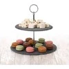 Eh Excellent Houseware Akmens serviravimo lėkštė 2 aukštų 23 cm