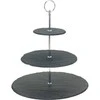 Excellent Houseware Akmens juoda serviravimo lėkštė 3 aukštų 31 cm