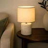 Home Styling Collection Lamp Stalinė lempa su cementiniu pagrindu, lininiu gaubtu, Ø 20,5 x 31 cm