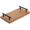 Home Styling Collection Dabar Tacas - Medinis padėklas 30x15,5 cm su metaliniais rankenomis