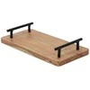 Home Styling Collection Dabar Tacas - Medinis padėklas 30x15,5 cm su metaliniais rankenomis
