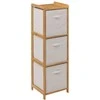 5five Simply Smart Bamboo Aukšta TIDY bambukinė lentyna su 3 medžiaginiais krepšeliais, aukštis 109,5 cm