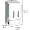 TARTAS muilo ir dezinfekcinio skysčio dozatorius, dviejų kamerų, 960 ml, chromas, Wenko