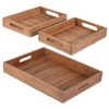 Home Styling Collection PIECES TEAK dekoratyvinių padėklų rinkinys, 3 vnt