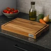 Mondex Teak wood cutting board with juice groove, 40 x 30 x 4 cm