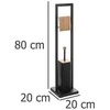 5five Simply Smart Pastatomas juodas metalinis WC šepečio stovas su tualetinio popieriaus laikikliu