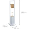 5five Simply Smart Pastatomas baltas metalinis WC šepečio stovas su tualetinio popieriaus laikikliu
