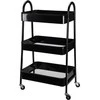 Storage Solutions Mobilus Metalinis Lentynas 3 Lygiai Juodas 44x31,5x78,5 cm