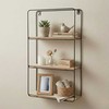 Home Styling Collection Sieninė metalinė lentyna, 3 lygių, juoda, 30 x 10 x 50 cm