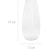 Mondex Home Styling Collection CLEAR stiklo vaza, skaidrus, stiklas su grioveliais, Ø 17 x 37 cm