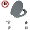 WENKO toilet seat with wall buffer, 37 x 44.5 cm, pilka