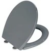 WENKO toilet seat with wall buffer, 37 x 44.5 cm, pilka