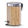 Zeller, Pedal Bin Metal 3 Litres ø17 x 26 cm Bamboo