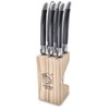 Steiko peiliai LAGUIOLE Premium Line by STYLE DE VIE, 6 vnt. su stovu, juodi