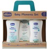 Chicco Baby Moments komlektas vonios skystis 200ml + šampūnas 200ml + kremas nuo vystyklų bėrimo 100ml