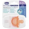 Chicco PhysioForma Luxe raminantis silikoninis čiulptukas 16-36m Oranžinė 2 vnt.