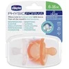CHICCO 00073033310000 Čiulptukas PHYSIOFORMA LUXE 6-16M oranžinis 2vnt.