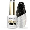 Clavier Nailsology Moon Shine blizgučių hibridinis viršutinis sluoksnis, sidabrinis, 8ml