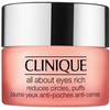 Clinique All About Eyes™ Rich Kreminis turtingas paakių kremas, mažinantis tamsius ratilus ir paburkimą, linijos ir smulkias raukšleles 30ml