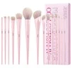Jessup Crystal Rožinė Makeup Brushes komplektas pędzli do makijażu T495 14szt.