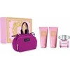 Kvepalų rinkinys moterims Versace Bright Crystal (EDT, 90 ml + kūno losjonas, 100 ml + dušo želė, 100 ml + kosmetinė)