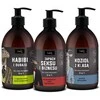 LaQ Vyriškas valymo rinkinys dušo želė Habibi iš Dubajaus 500 ml + dušo želė Doberman 500 ml + dušo želė Kozioł su Klasasą 500 ml