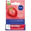Nivea 24H Moisture lūpų dažai su braškių blizgesiu, 4,8 g