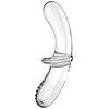 Satisfyer Double Crystal stiklo dildo Skaidrus