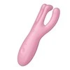 Satisfyer Threesome 4+ Lay-on Vibrator Bluetooth App Control Rožinė