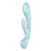 Satisfyer Triple Oh Rabbit-Style Vibrator &amp; Massage Wand, Silicone, Rožinė