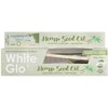White Glo Baltas Glo Hemp Seed Oil Dantų balinanti dantų pasta su kanapių aliejumi 150g/115ml + bambuko dantų šepetėlis