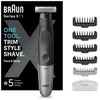 Barzdaskutė Braun XT5100, Plaunamas, Baterija, Juoda, Pilka