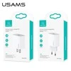 USAMS kelioninis įkroviklis 20W USB-C PD, Baltas