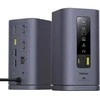 Baseus Spacemate USB-C 11w1 | 3x HDMI@60Hz | 2x USB-A 10Gb/s | 1x USB-C 10Gb/s | RJ45 | 2x USB-A | 1x USB-C (PD) | 1x Minijack 3,5mm pilka