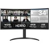 Monitorius LG | 34WR55QK-B | 34 " | VA | 21:9 | 100 Hz | 5 ms | 3440 x 1440 pikselių | 300 cd/m² | HDMI jungtys quantity 2 | Garantija 24 mėn.