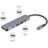 Fixed Fiksuotas | 5 prievadų USB-C mini šakotuvas nešiojamiesiems kompiuteriams ir planšetiniams kompiuteriams | FIXHU-MN-GR